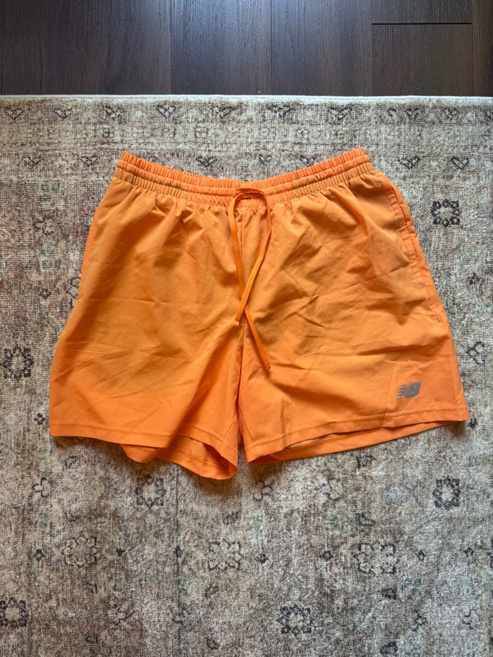 New Balance Orange Men's Running Shorts with Drawstring
